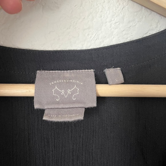 Anthropologie Vanessa Virginia gauze tunic top in black - Picture 5 of 11